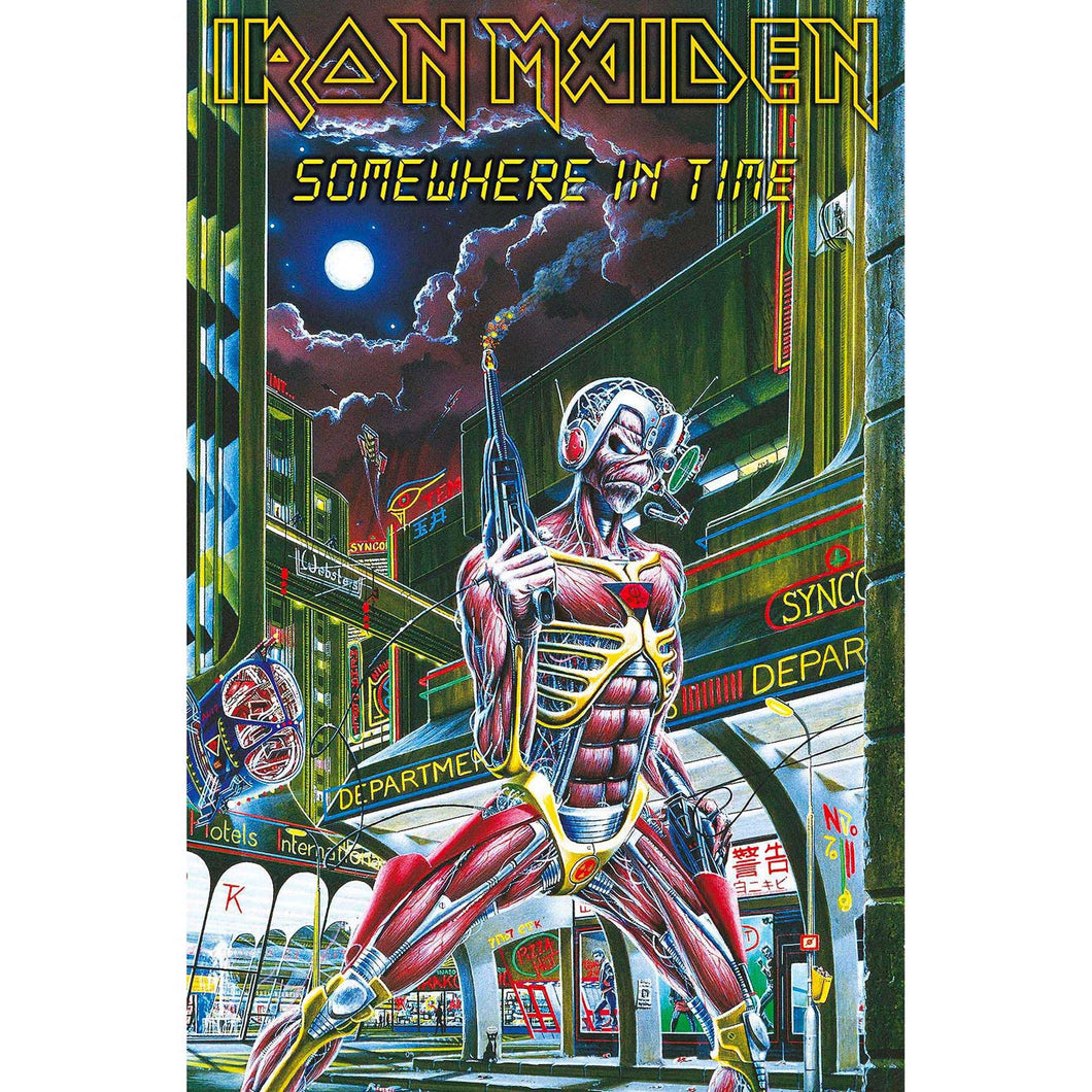 Iron Maiden - Textile Poster - Iron Maiden Somewhere In Time (Fáni)